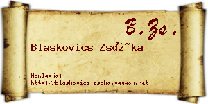 Blaskovics Zsóka névjegykártya